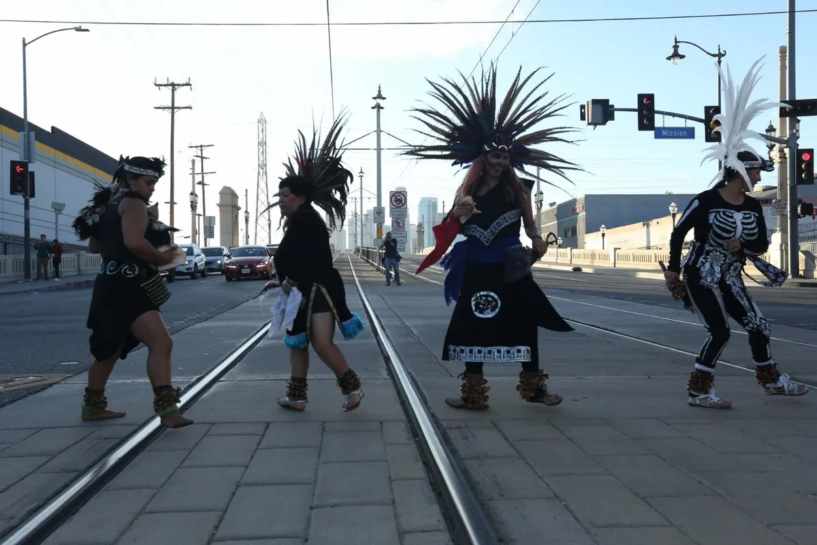 Day of the dead Aztec dancers Day of the dead Aztec dancers