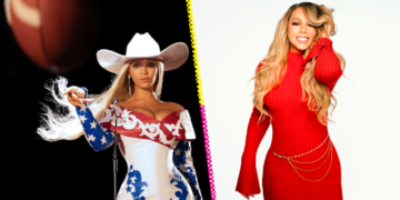 Beyoncé y Mariah Carey en el show de medio tiempo del partido de Navidad de NFL