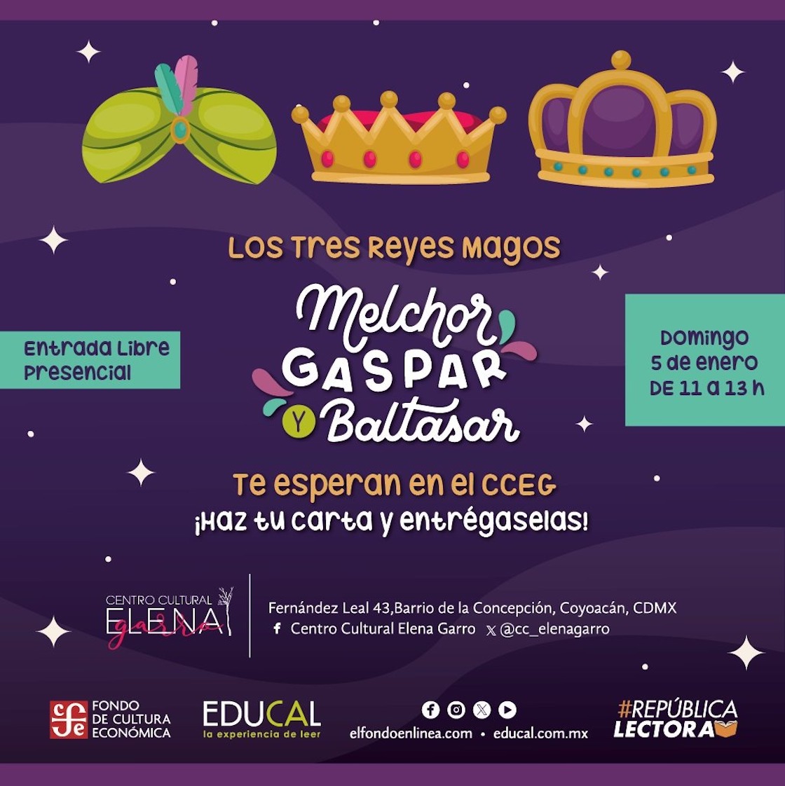 Los Reyes Magos estarán también Coyoacán.