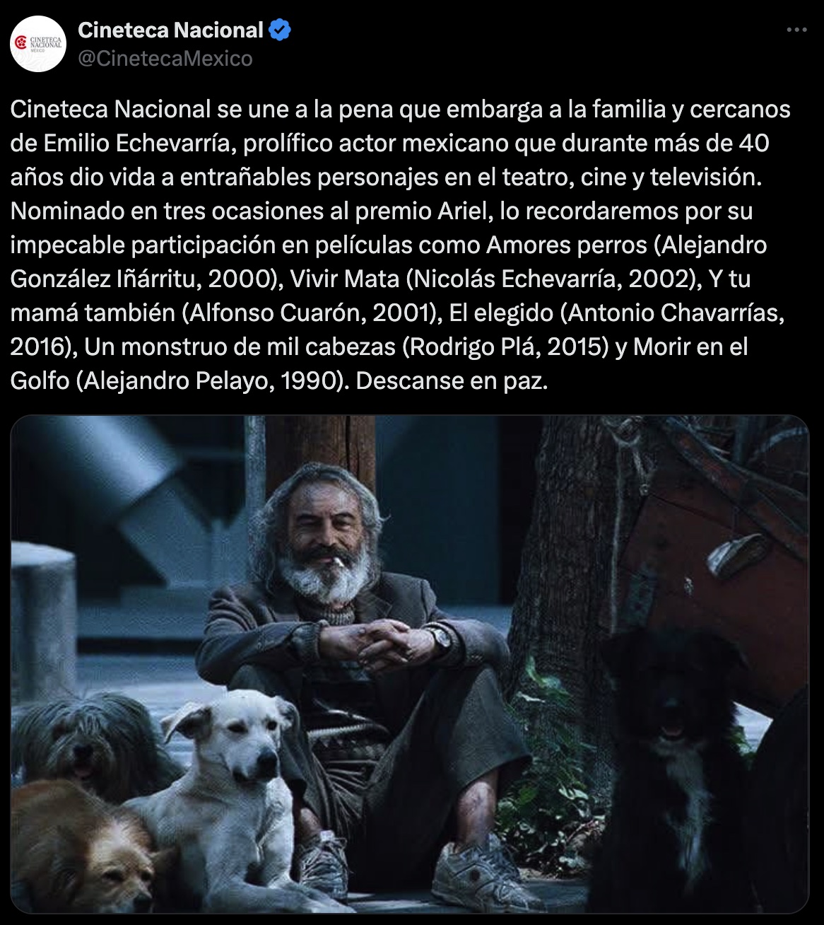 Murió el gran Chivo de Amores Perros