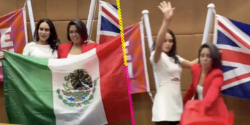 Elsa García tira al suelo la bandera de México