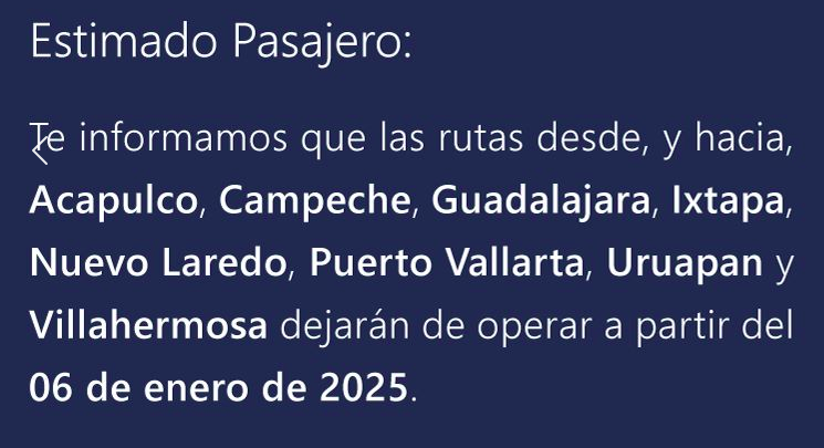 Estas son las ocho rutas que Mexicana de Aviación dejará de operar este 2025