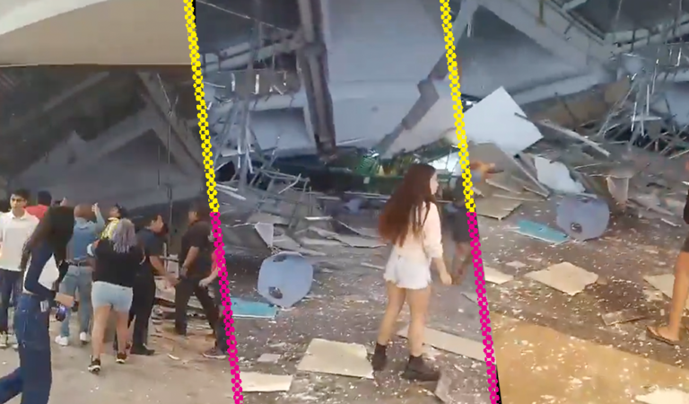 Así fue el desplome del techo de un centro comercial en Perú