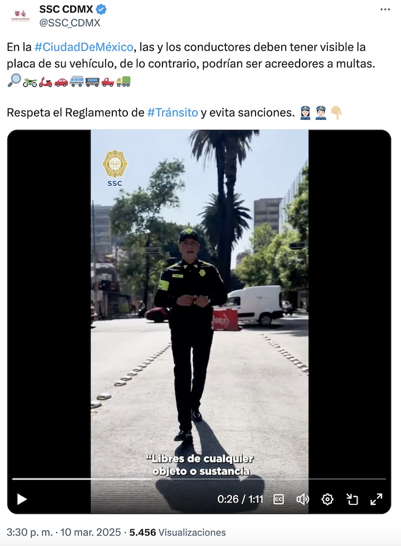Ojo en los portaplacas y las multas en los coches de CDMX